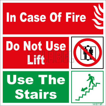 141817 Fire Instruction sticker 141817 Fire Instruction sticker
