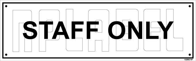 152650ML Staff Only Name Plates 152650ML Staff Only Name Plates