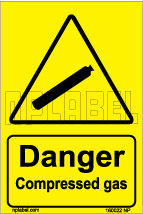 160022 DANGER Compress Gas signs Stickers 160022 DANGER Compress Gas signs Stickers