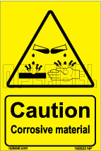 160023 CAUTION Corrosive Material Signs Stickers 160023 CAUTION Corrosive Material Signs Stickers
