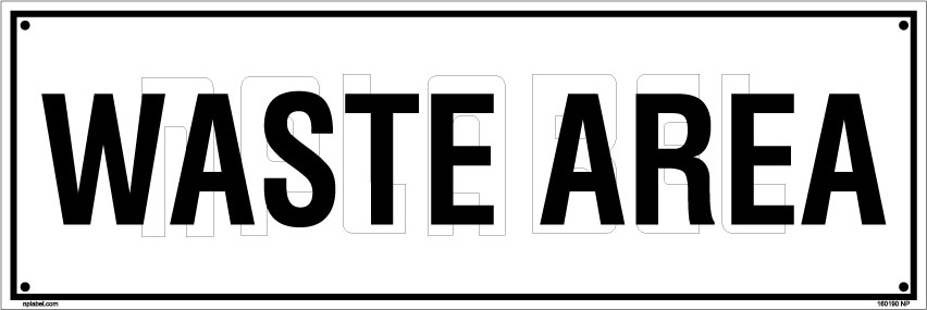 160190 Waste Area Plate 160190 Waste Area Plate