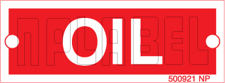 500921R Oil Metal Labels 500921R Oil Metal Labels