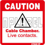 570559 Caution - Cable Chamber Labels & Stickers 570559 Caution - Cable Chamber Labels & Stickers