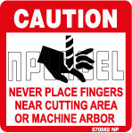 570562 Never Place Fingers in Cutting Area Labels 570562 Never Place Fingers in Cutting Area Labels