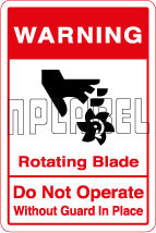 570568 Rotating Blade Warning Sticker 570568 Rotating Blade Warning Sticker