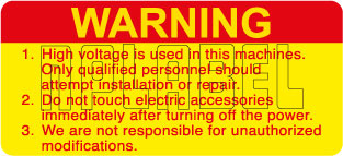 590928 High Voltage Warning Stickers & Labels 590928 High Voltage Warning Stickers & Labels