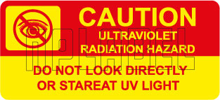 770602 Warning - UV Radiation Hazards Stickers 770602 Warning - UV Radiation Hazards Stickers