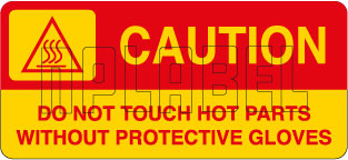 K21084 Do Not Touch Hot Parts Caution Sign Sticker K21084 Do Not Touch Hot Parts Caution Sign Sticker