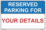 162512S Customize Parking Name Plate