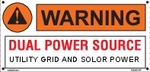 162520S Solar Label DUAL POWER SOURCE