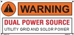 162520S Solar Label DUAL POWER SOURCE