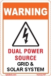 162522s Solar Label DUAL POWER SOURCE Size 50x75mm