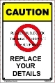 152093 Customize Caution Label Size 50x75mm