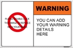 152608W Warning Name Plate Size 150x100mm