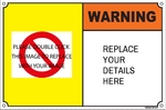 152607W Warning Name Plate Size 150x100mm