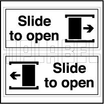 140041 Slide To Open Door Sign Sticker