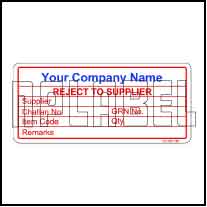 141791 Reject to Supplier Sticker