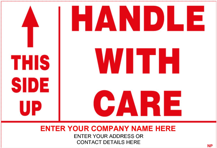 Caution/This Side Up/Handle With Care Label