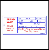 142068 Induction Motor Custom Labels