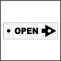 142836RW - OPEN Arrow Label - Right