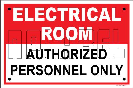 152333ML Electrical Room Sign Name Plates 152333ML Electrical Room Sign Name Plates