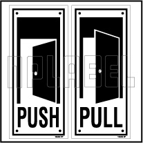 152452V Push/Pull Door Sign Sticker Label