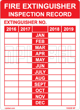 Fire Extinguisher Inspection Record Sticker Fire Extinguisher Inspection Record Sticker
