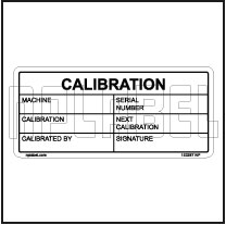 153287 Calibration Data Stickers & Labels