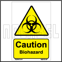 160015 CAUTION Biohazard Signs Stickers