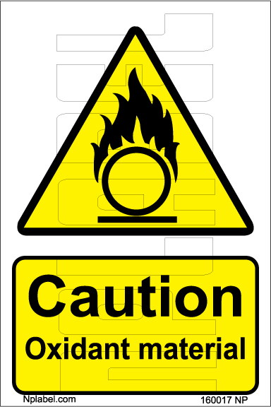 160017 Caution Oxidant Material Stickers 160017 Caution Oxidant Material Stickers