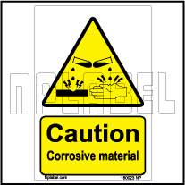 160023 CAUTION Corrosive Material Signs Stickers