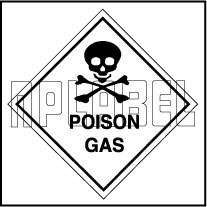 160044 POISON GAS Signs Stickers