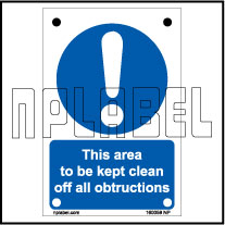 160059 Keep the area Clear Sign Sticker