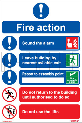 160068 Fire Action Name Plates & Signs 160068 Fire Action Name Plates & Signs