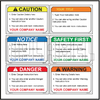 160087 Customize Caution Warning Labels