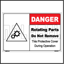 160130 DANGER Rotating Parts Do Not Remove Labels