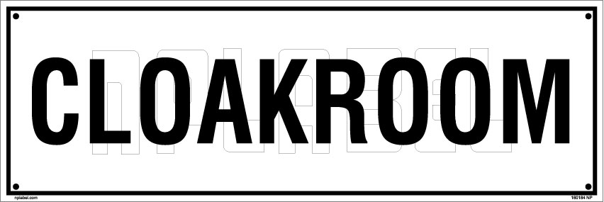 160184 Cloak Room Plate 160184 Cloak Room Plate