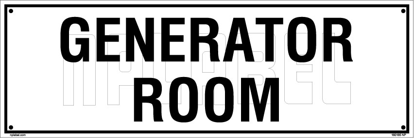 160185 Generator Room Name Plate 160185 Generator Room Name Plate