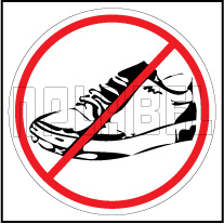 160196 No Shoes Sign Sticker