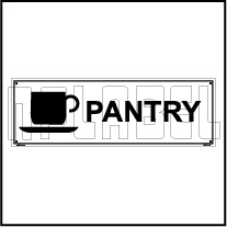 162516 Pantry Area Sign Name Plate