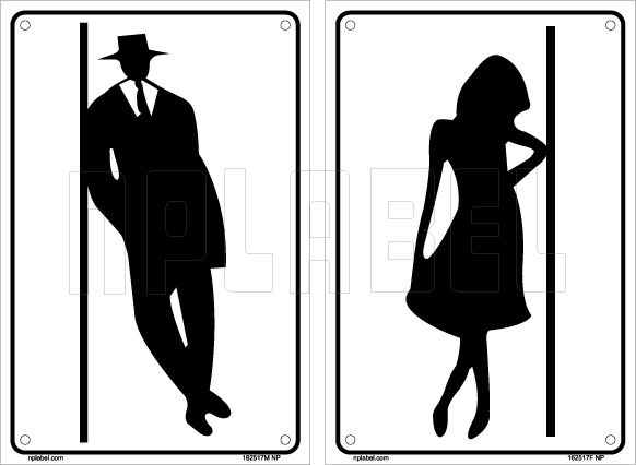 162517 Male - Female Toilets Sign Sticker SET 162517 Male - Female Toilets Sign Sticker SET