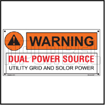 162520ML Customize Warning Dual Power Source Metal Labels