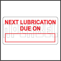 162535 Lubrication Reminder Sticker