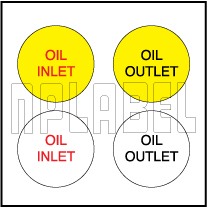 162541 Oil Inlet - Oil Outlet Labels (SET)