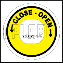 162558CO - Close-Open Control Arrow Label