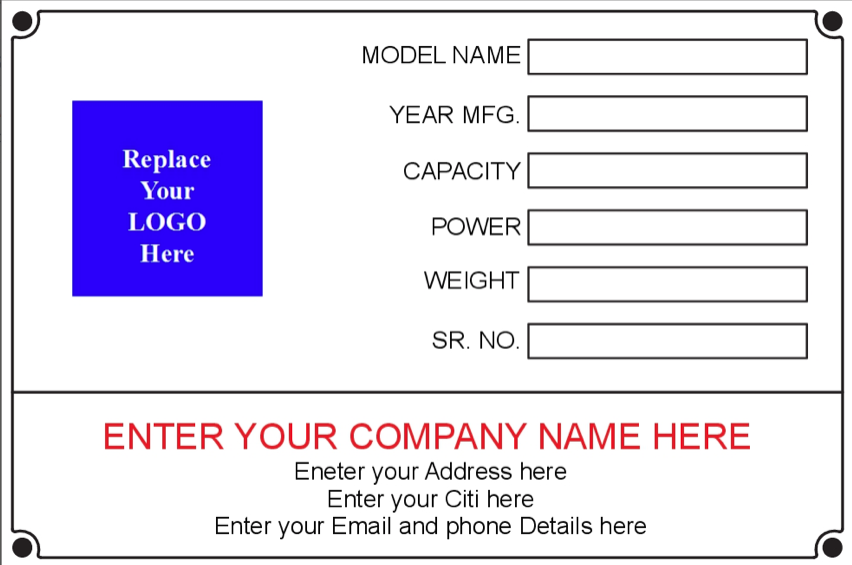 218281 Customise Aluminium Label Template