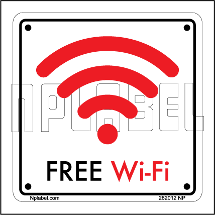 262012 Free Wi-Fi Sign Name Plate & Stickers 262012 Free Wi-Fi Sign Name Plate & Stickers