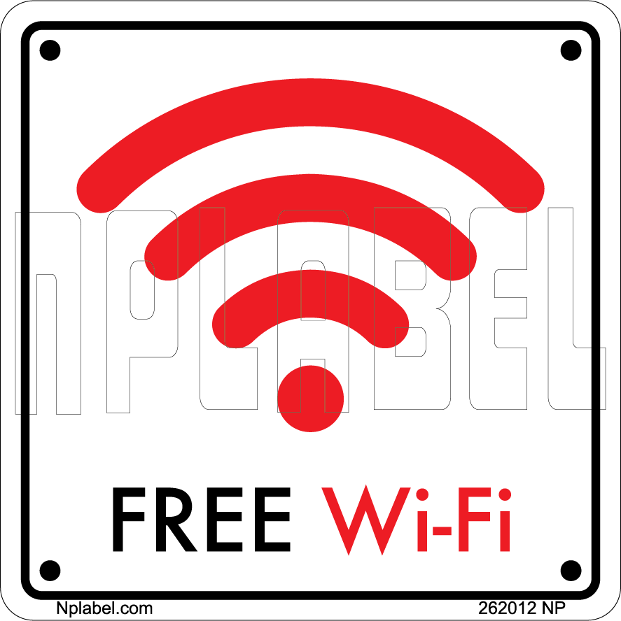 262012 Free Wi-Fi  Sign  Name Plate & Stickers