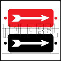 401103 Straight Direction Arrow Metal Label