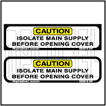420013 Isolate Main Supply Caution Sticker Label